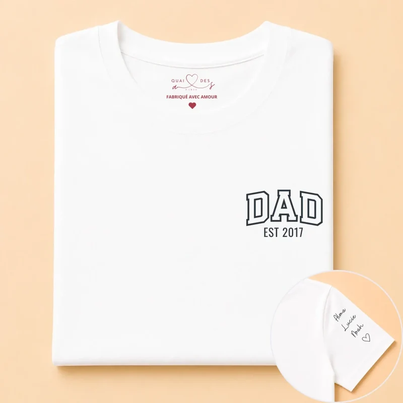 T-shirt Personnalisé - DAD et Prénoms d'Enfants