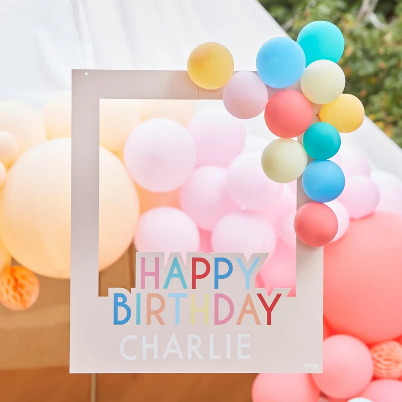Personalisierbarer Fotorahmen mit buten Ballons