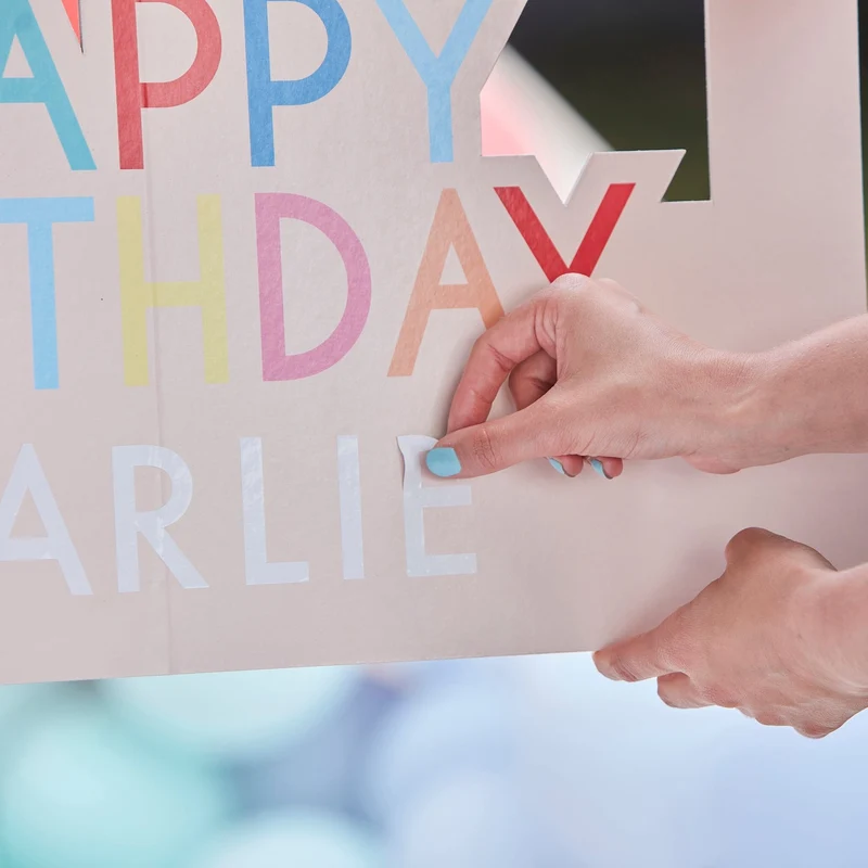 Personalisierbarer Fotorahmen mit buten Ballons
