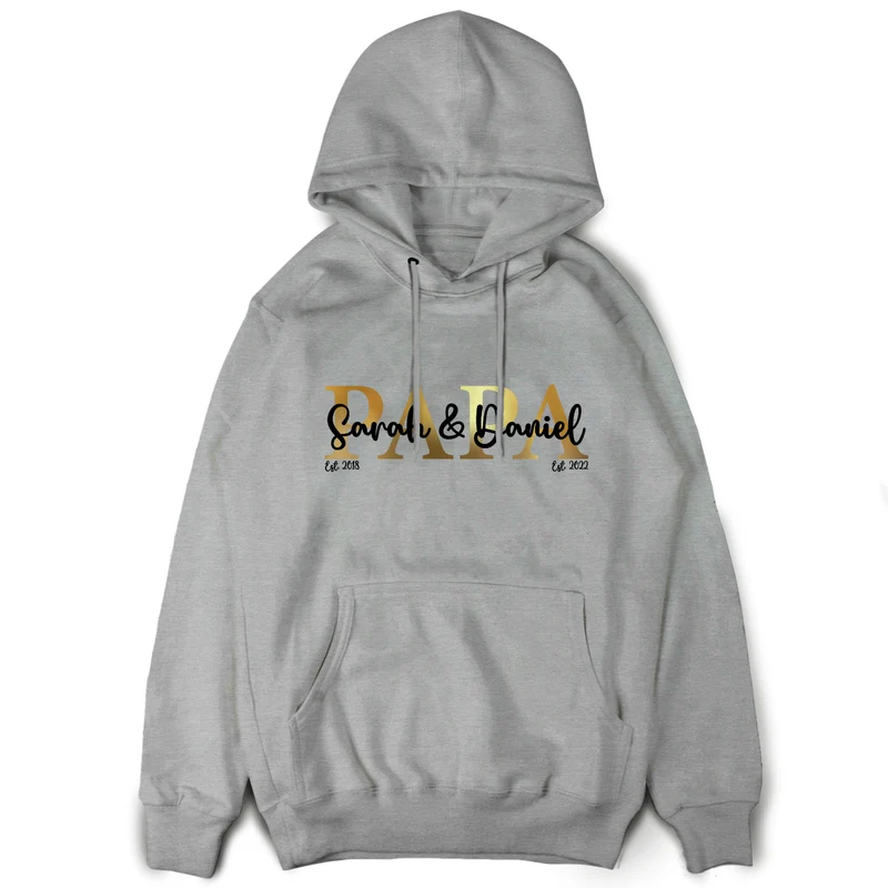 Papa Hoodie personalisiert Geschenk Vatertag Pullover für Papa Vatertagsgeschenk Wunschtext Familie Kindernamen Est Datum