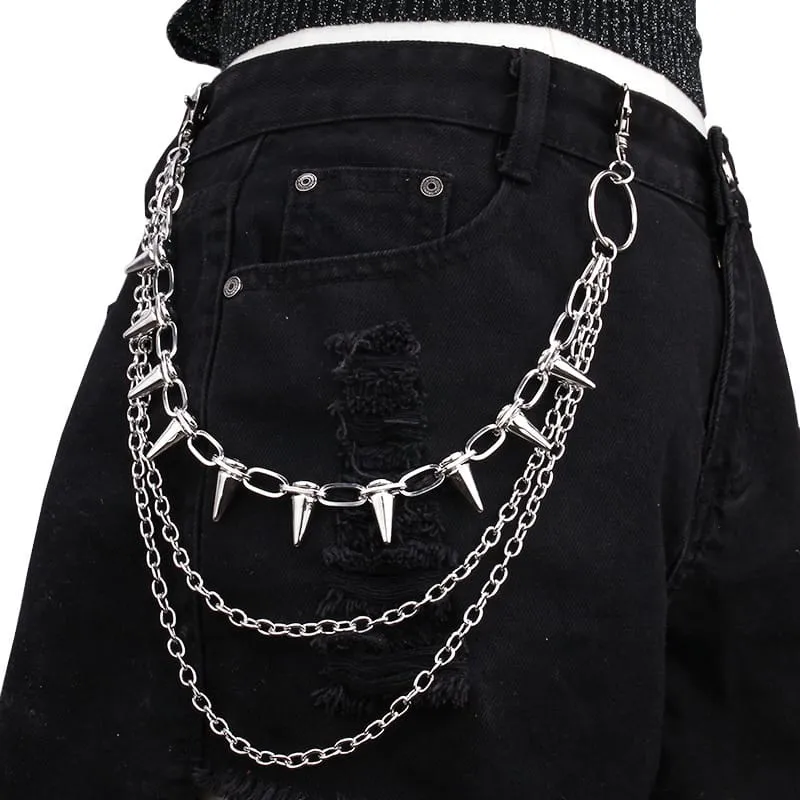 Unisex Punk Nieten-Mehrlagen-Taillenkette