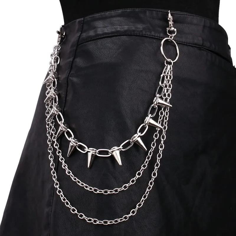 Unisex Punk Nieten-Mehrlagen-Taillenkette
