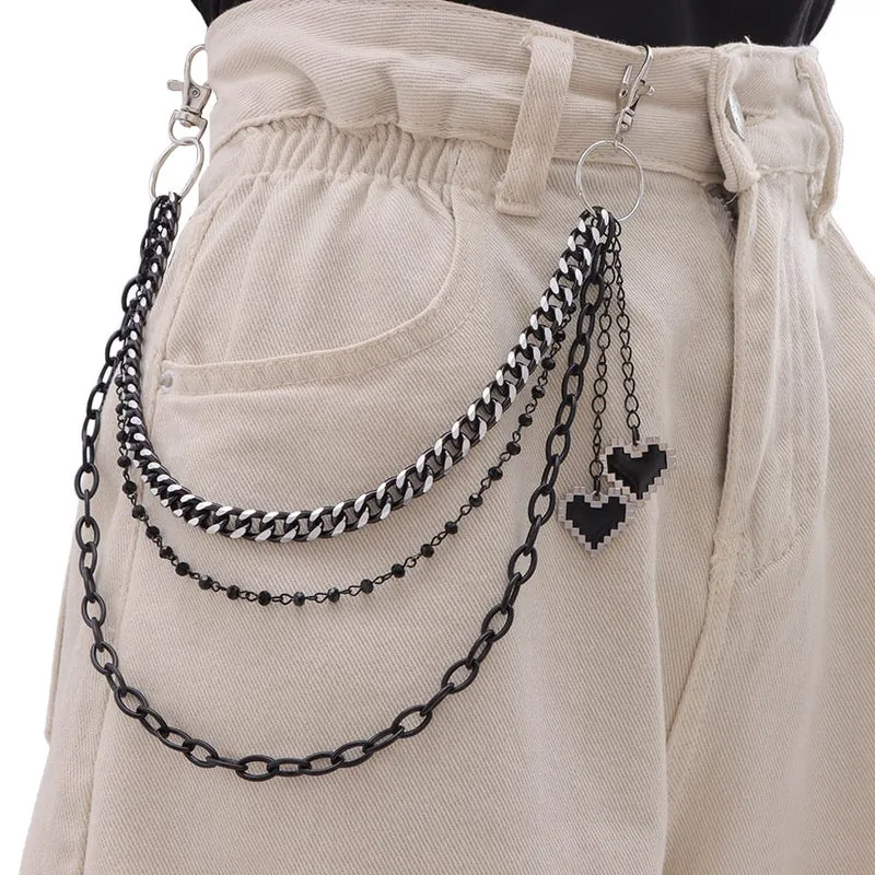 Unisex Punk Herz Mehrlagige Taillenkette