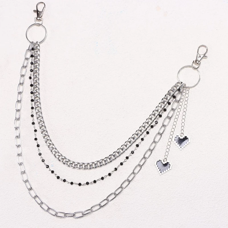 Unisex Punk Herz Mehrlagige Taillenkette