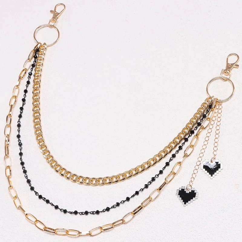 Unisex Punk Herz Mehrlagige Taillenkette