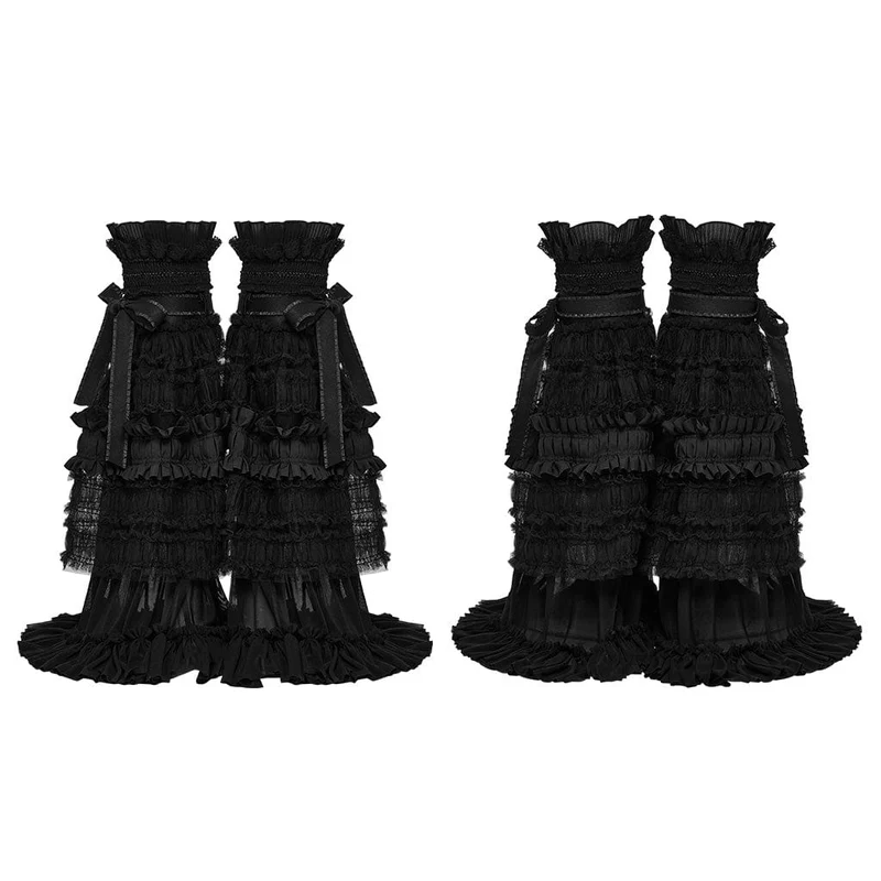 Gothic-Beinstulpen mit Rüschen und Netzstoff für Damen