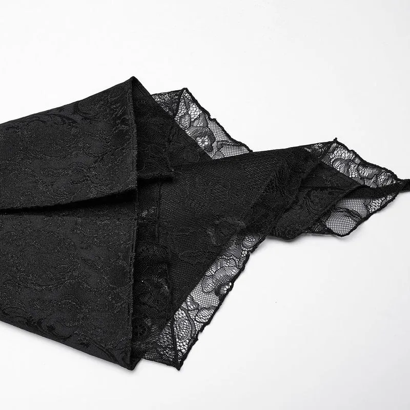 Gothic-Jacke für Damen mit Reverskragen, ausgestellten Ärmeln und hohem/niedrigem Schnitt
