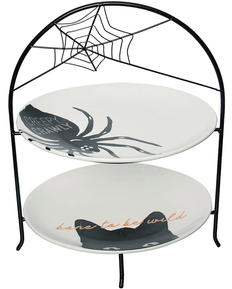 3 tlg. Halloween Etagere mit Teller