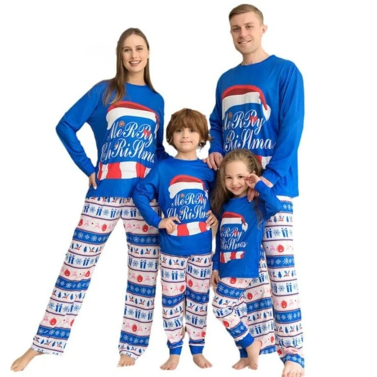 Pyjama Weihnachten Blau