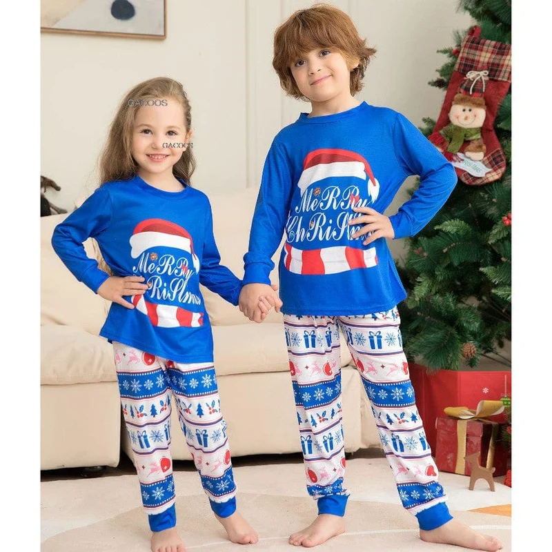 Pyjama Weihnachten Blau