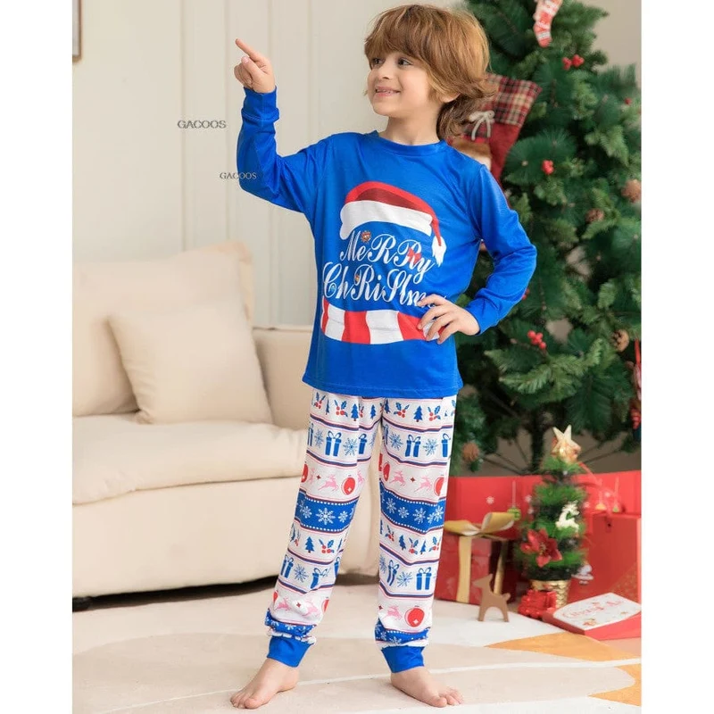 Pyjama Weihnachten Blau