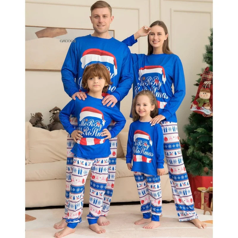 Pyjama Weihnachten Blau