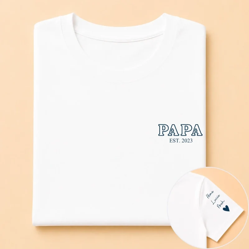 T-shirt personnalisé cadeau-Papa Depuis avec prénoms