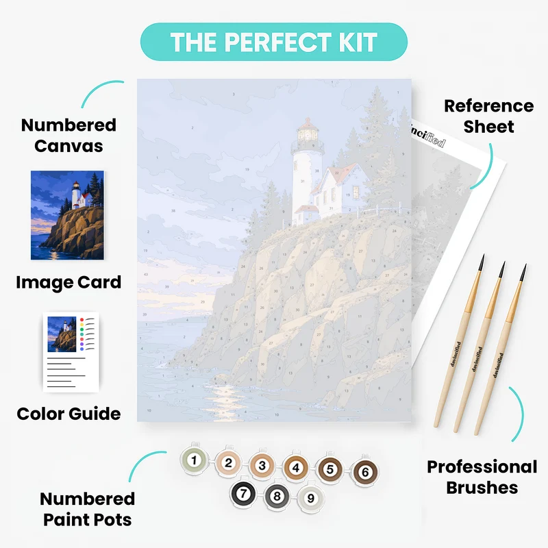 Blue Hour Lighthouse - Paint by Numbers Kit