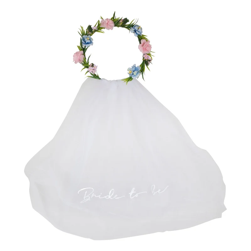 Blumenkranz mit Schleier "bride to be"