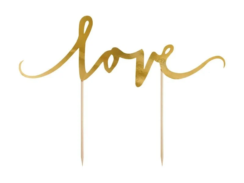 Caketopper "love" Gold