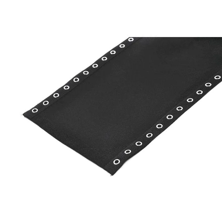 Damen-Midirock mit Punk-Schnallenriemen, Ösen, hohem Schlitz und abnehmbarer Tasche