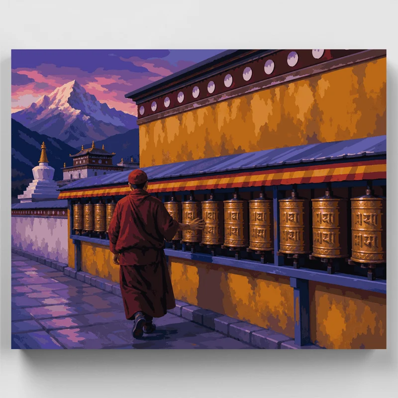 Monastery Prayer Wheels - Paint by Numbers Kit