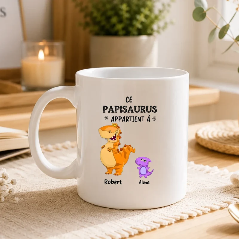 Mug Personnalisé Papy - Papisaurus