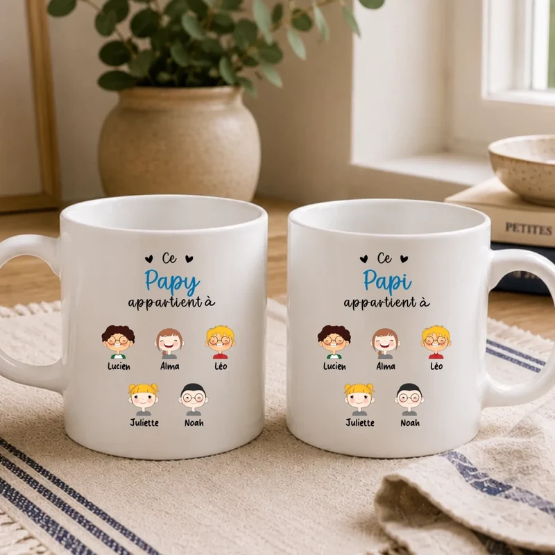 Tasse Personnalisée grand père - Ce Papy appartient à
