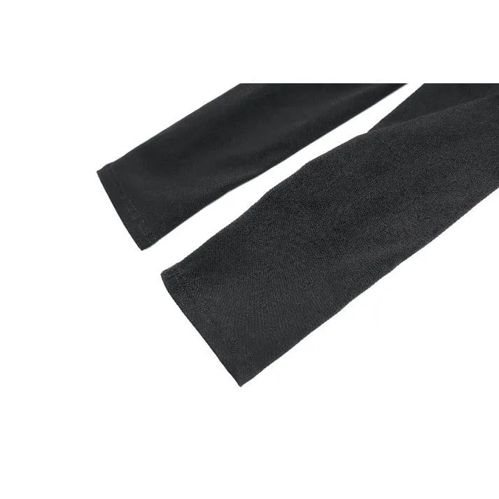 Gothic-Skinny-Hose für Damen mit floraler Spitzenapplikation und Schnürung
