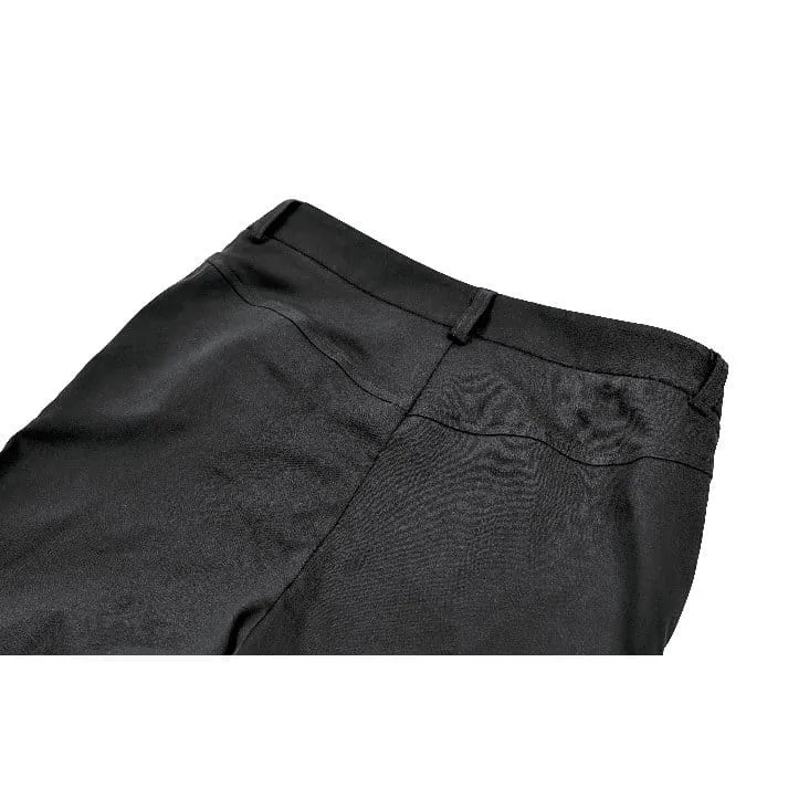 Punk-Schlaghose für Damen mit Schnallenriemen und Ösen zum Schnüren