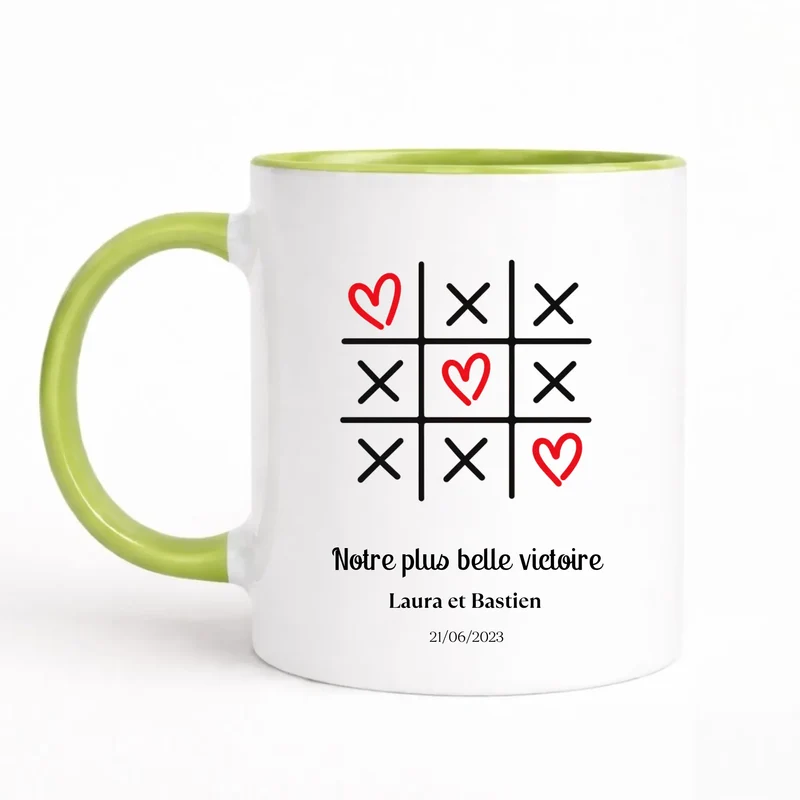 Mug couple personnalisé - Morpion avec prénoms