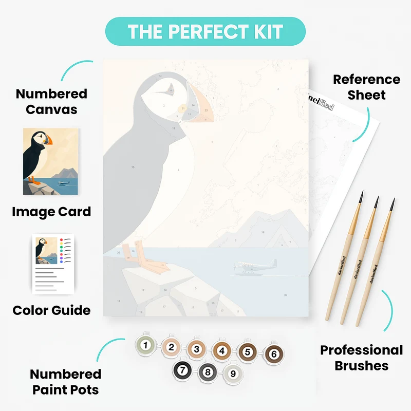 Puffin's Coastal Watch - Paint by Numbers Kit
