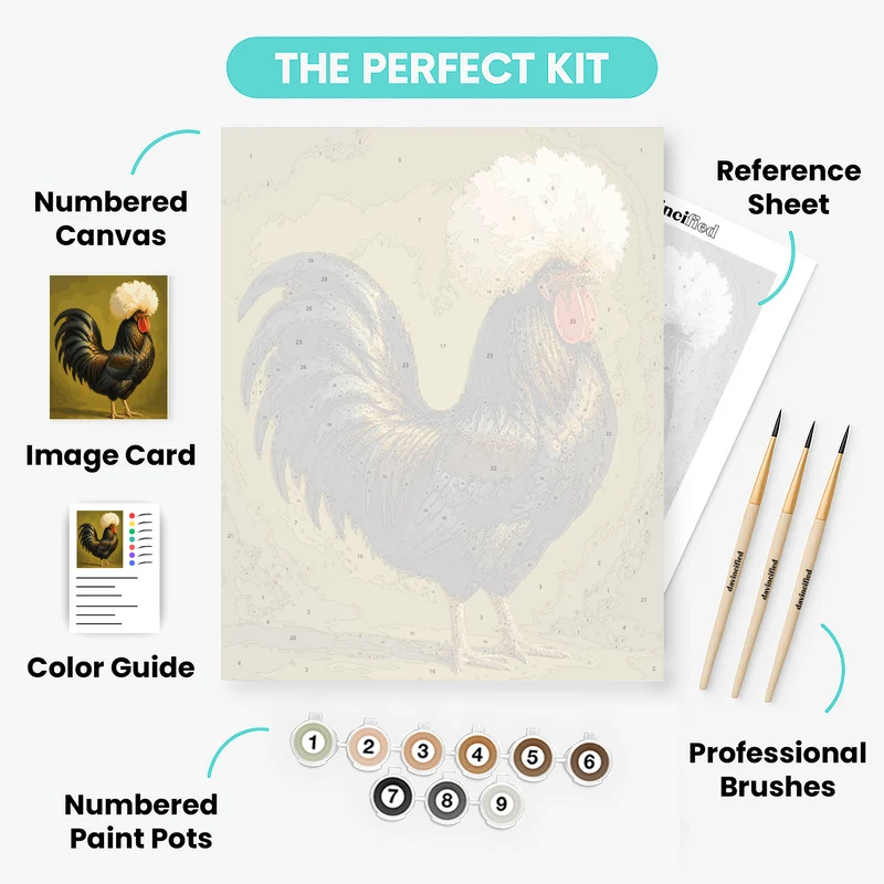 Polish Rooster Profile - Paint by Numbers Kit