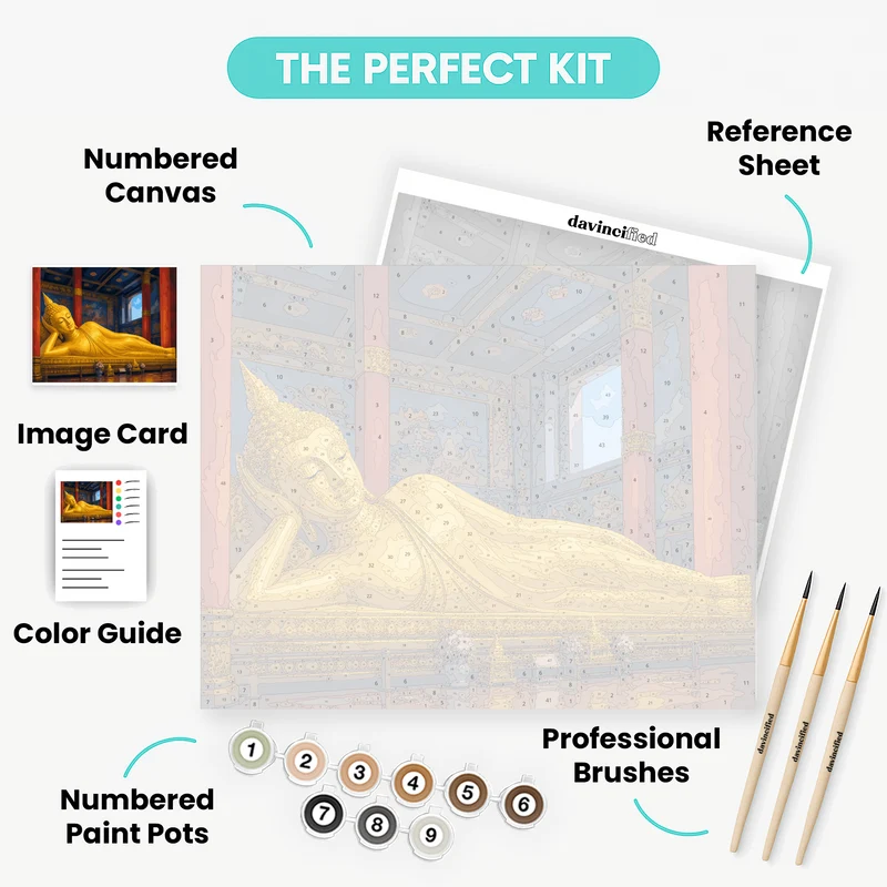 Golden Reclining Buddha - Paint by Numbers Kit