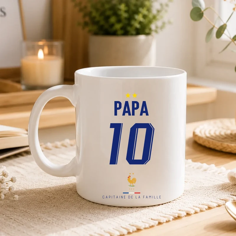 Mug Personnalisé Foot - Équipe de France - Papa et son fils