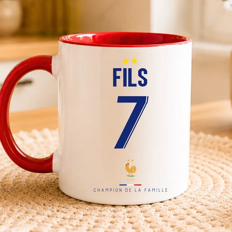 Mug Personnalisé Foot - Équipe de France - Papa et son fils