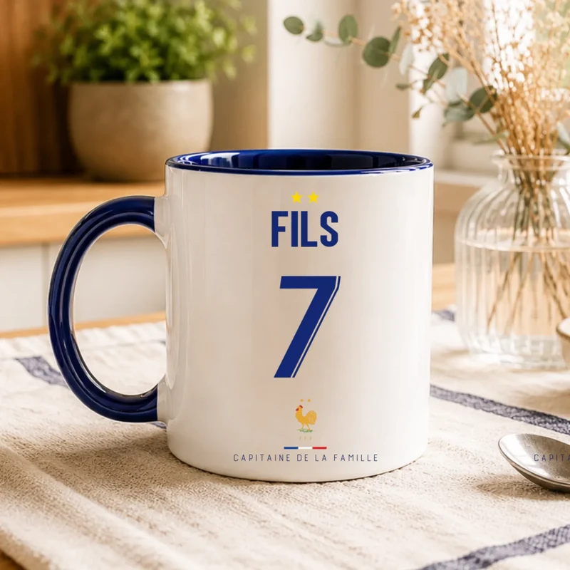 Mug Personnalisé Foot - Équipe de France - Papa et son fils