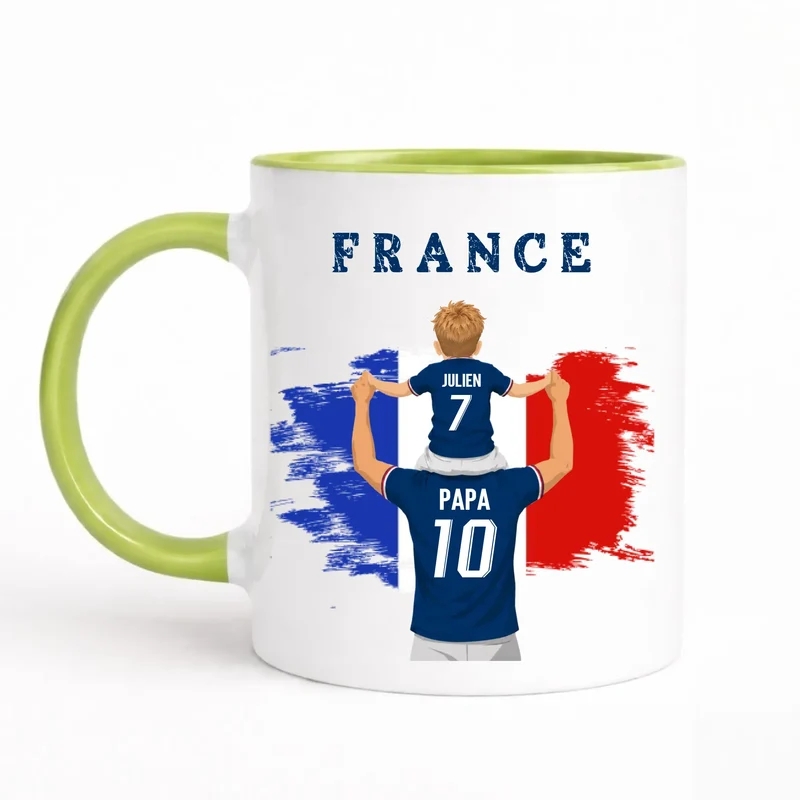 Mug Personnalisé - Papa et fils Maillot équipe de France