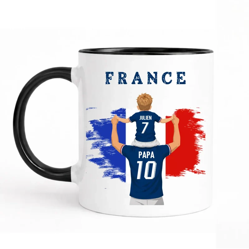 Mug Personnalisé - Papa et fils Maillot équipe de France