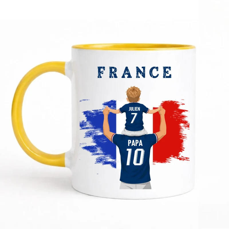 Mug Personnalisé - Papa et fils Maillot équipe de France