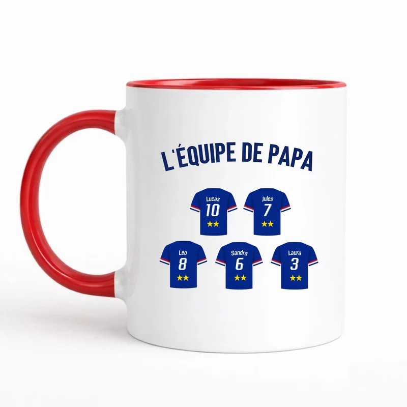 Mug Personnalisé Maillot - L'équipe de papa