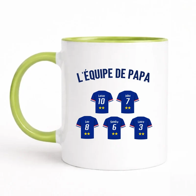 Mug Personnalisé Maillot - L'équipe de papa