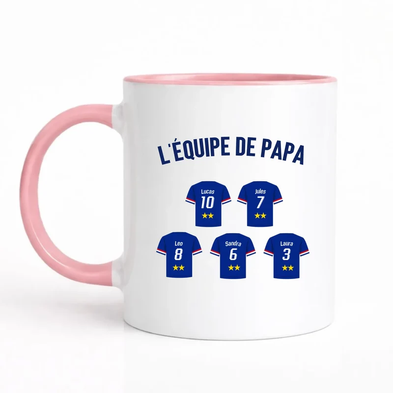 Mug Personnalisé Maillot - L'équipe de papa