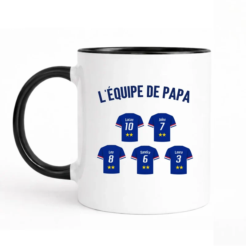 Mug Personnalisé Maillot - L'équipe de papa