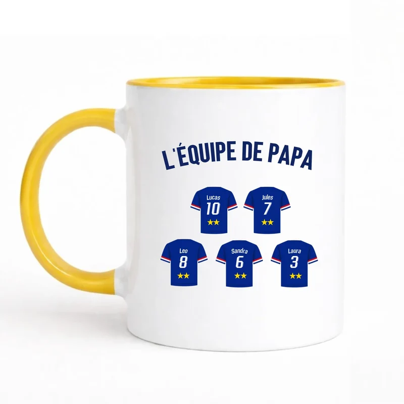 Mug Personnalisé Maillot - L'équipe de papa