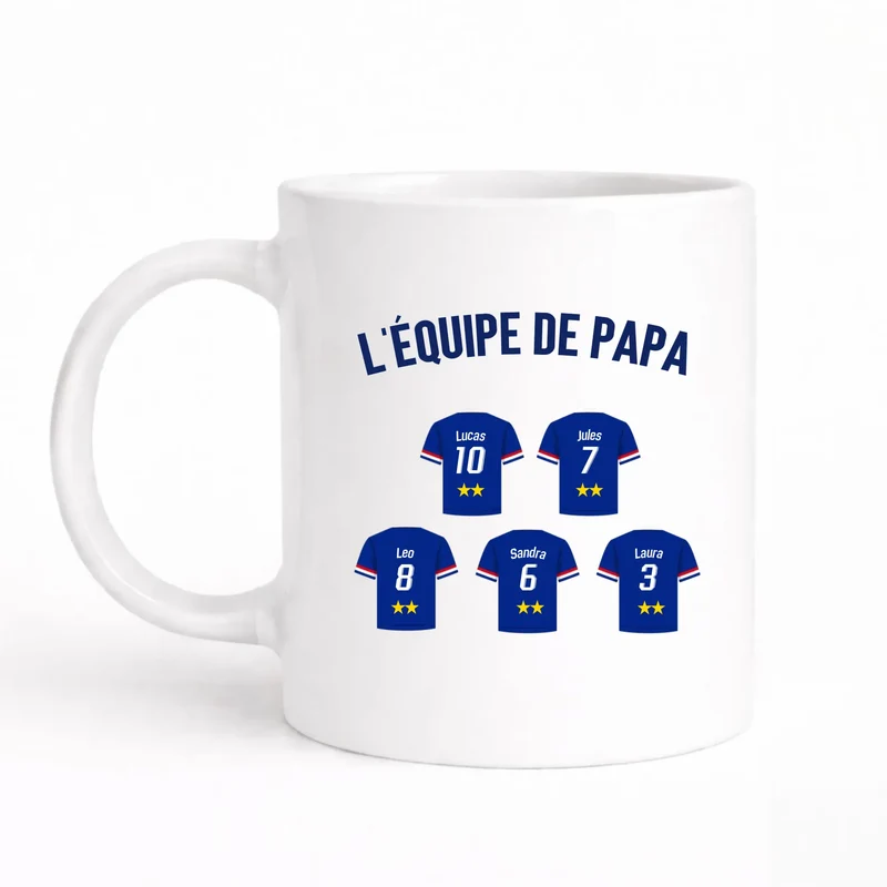Mug Personnalisé Maillot - L'équipe de papa