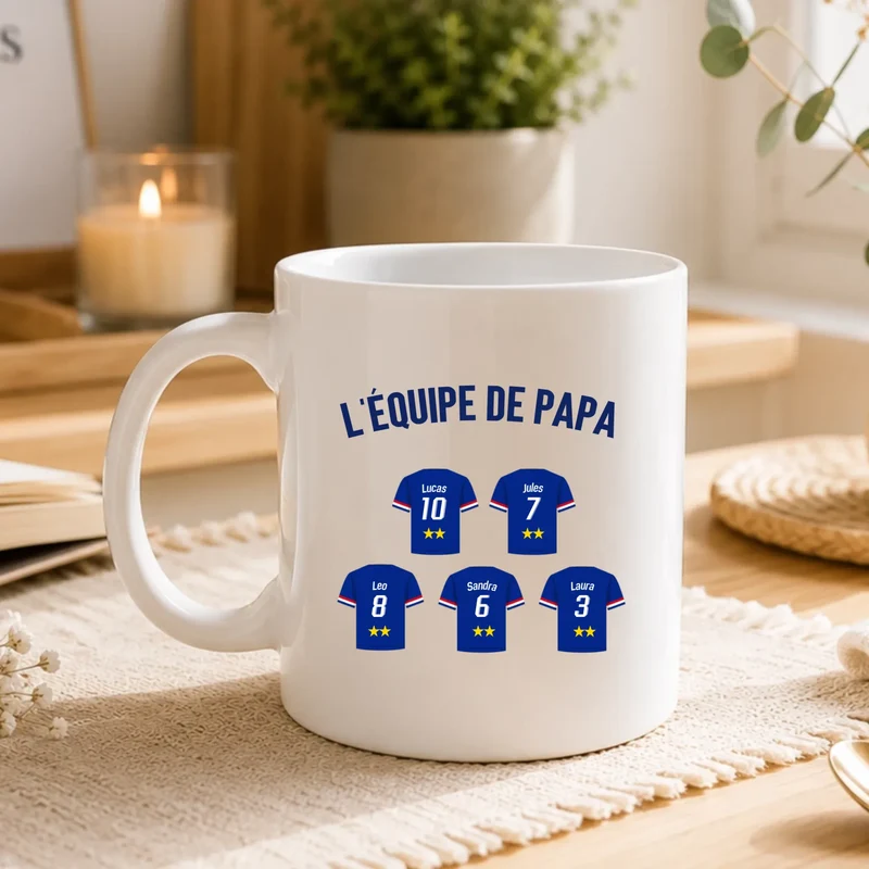 Mug Personnalisé Maillot - L'équipe de papa
