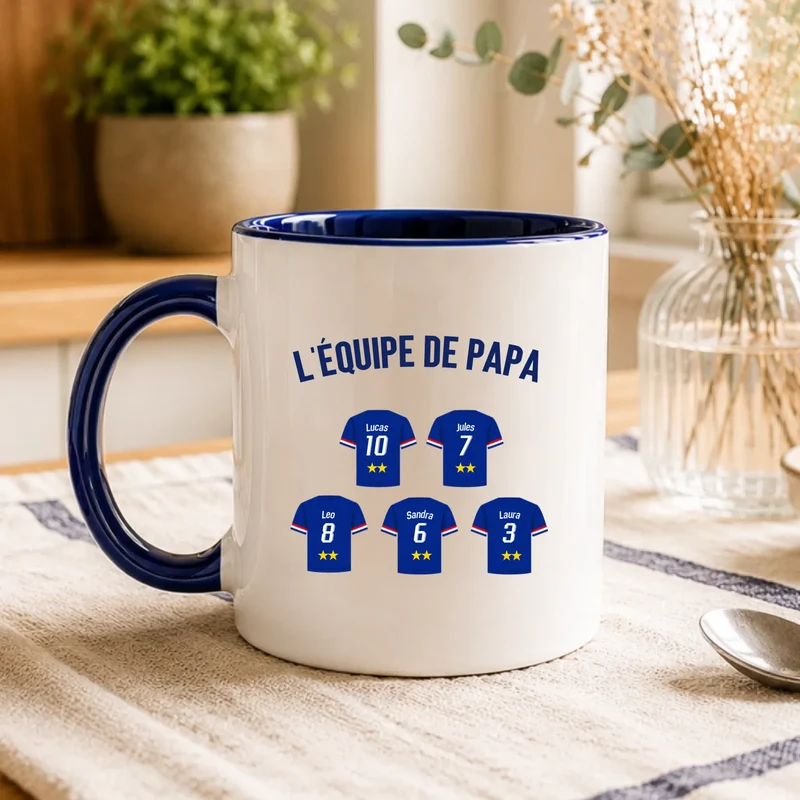 Mug Personnalisé Maillot - L'équipe de papa