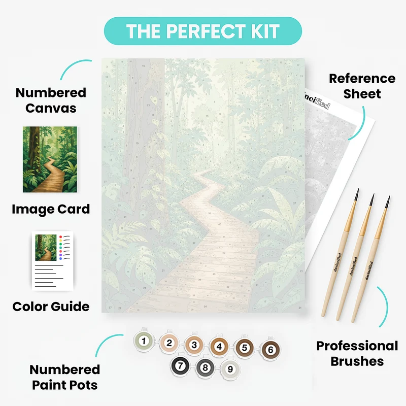 Rainforest Boardwalk Trail - Paint by Numbers Kit