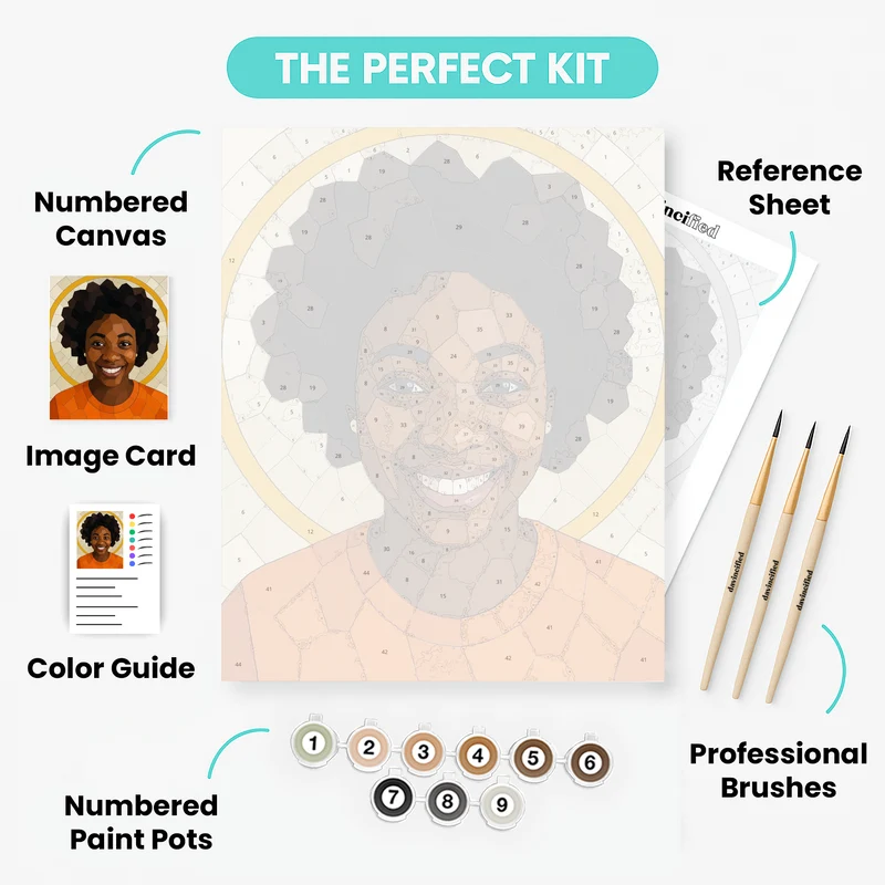 Pearl Golden Mosaic - Custom Paint by Numbers Kit