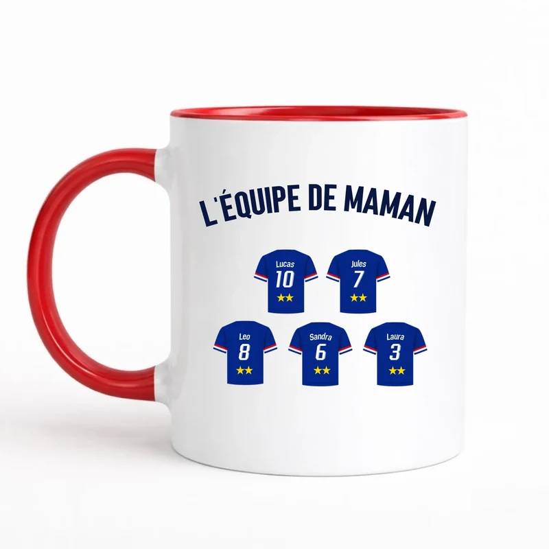 Mug Personnalisé Maillot - L'équipe de Maman