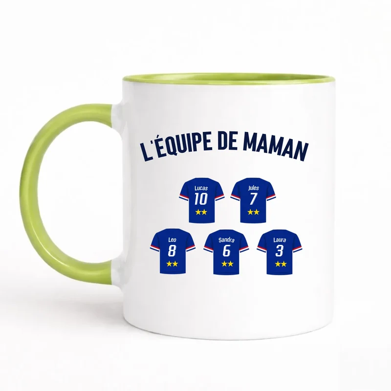 Mug Personnalisé Maillot - L'équipe de Maman