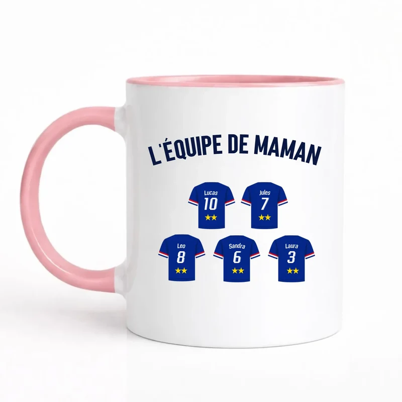 Mug Personnalisé Maillot - L'équipe de Maman