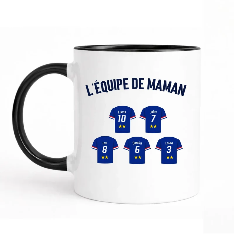 Mug Personnalisé Maillot - L'équipe de Maman